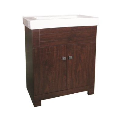Vanity and Ceramic Top 2-Door 30x15.5x31.5in Brown