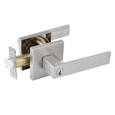 DOOR LOCK LEVER ENTRY SATIN NICKEL