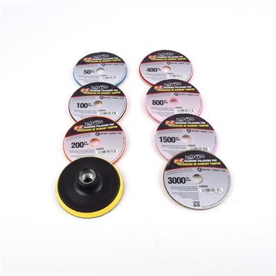 8PC DIAMOND WET / DRY POLISHING PADS WITH ADAPTER