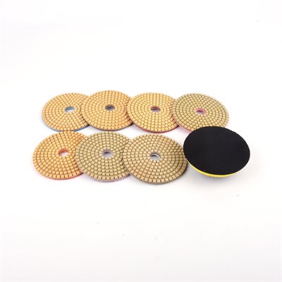 8PC DIAMOND WET / DRY POLISHING PADS WITH ADAPTER