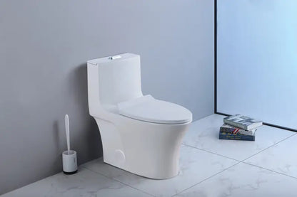 Modern One Piece Elongated Ceramic Toilet Dual Flush