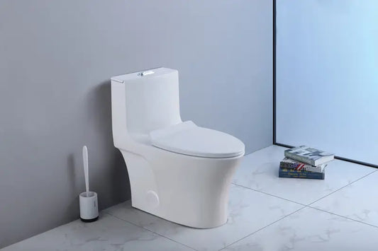 Modern One Piece Elongated Ceramic Toilet Dual Flush