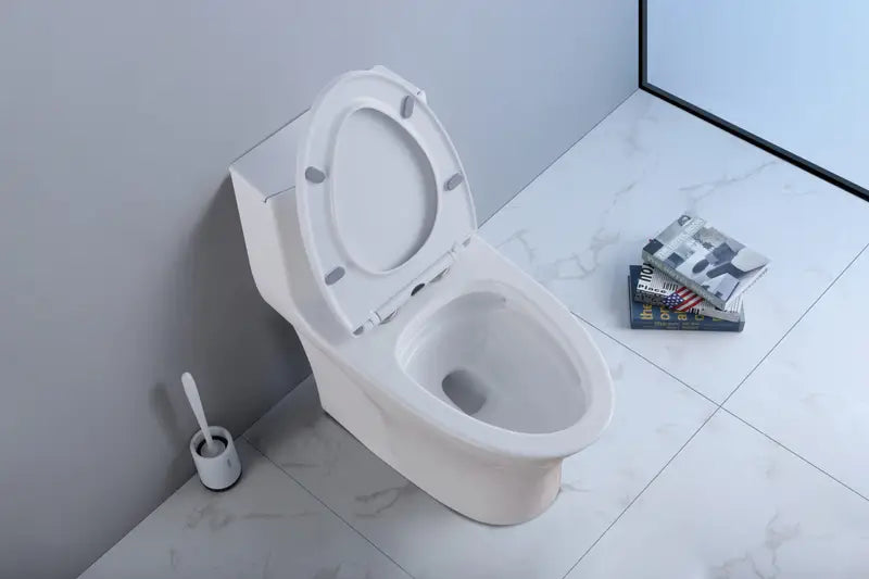 Modern One Piece Elongated Ceramic Toilet Dual Flush