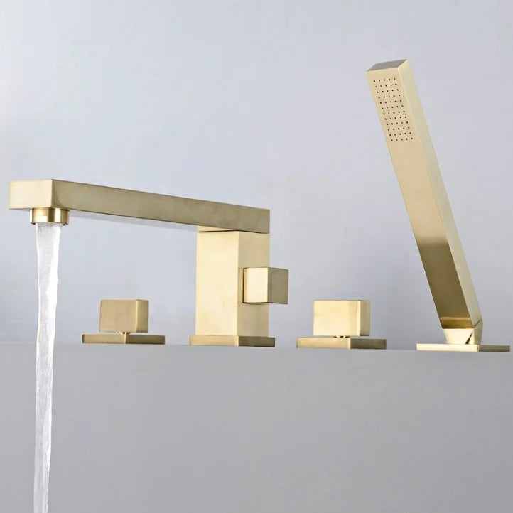 Bathtub Mounted Faucet with Pull Out Hand Held Spray