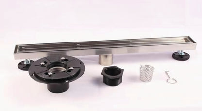 24" Tile Insert Linear Drains Black/Brushed Nickel