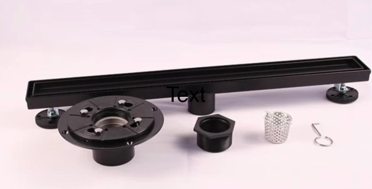 24" Tile Insert Linear Drains Black/Brushed Nickel