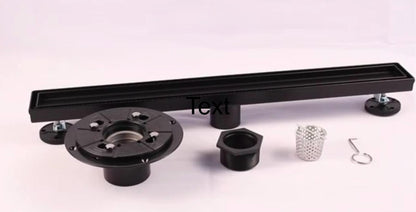 24" Tile Insert Linear Drains Black/Brushed Nickel