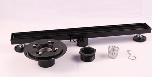 24" Tile Insert Linear Drains Black/Brushed Nickel