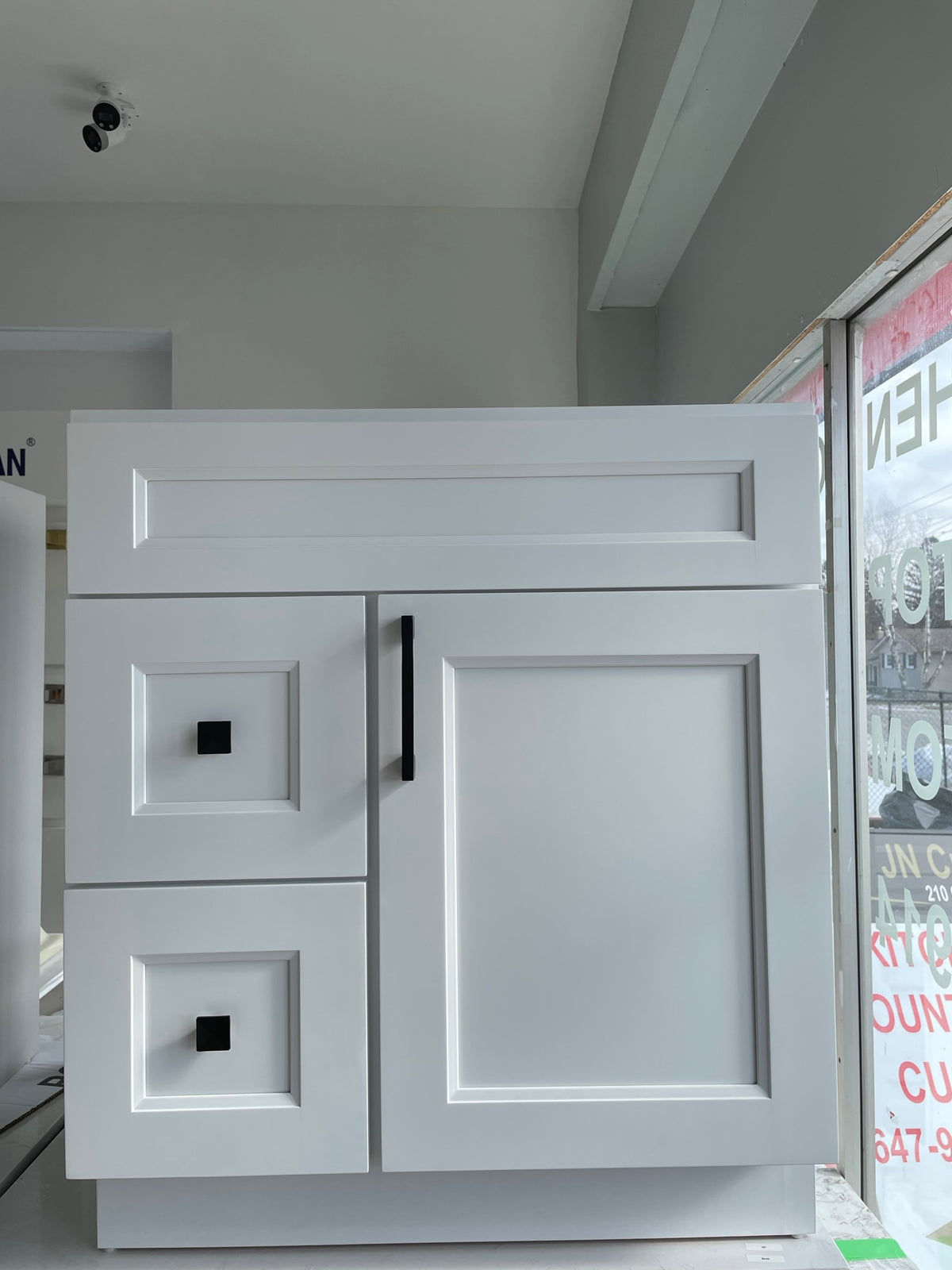 30'' Solid Wood Vanity with Quartz Countertop - White/Grey