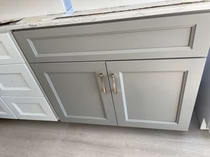 36'' Solid Wood Double Door - Grey/White