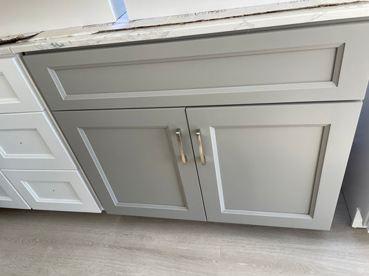 36'' Solid Wood Double Door - Grey/White