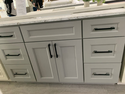 54'' Solid Wood Vanity with Quartz Countertop - White/Grey