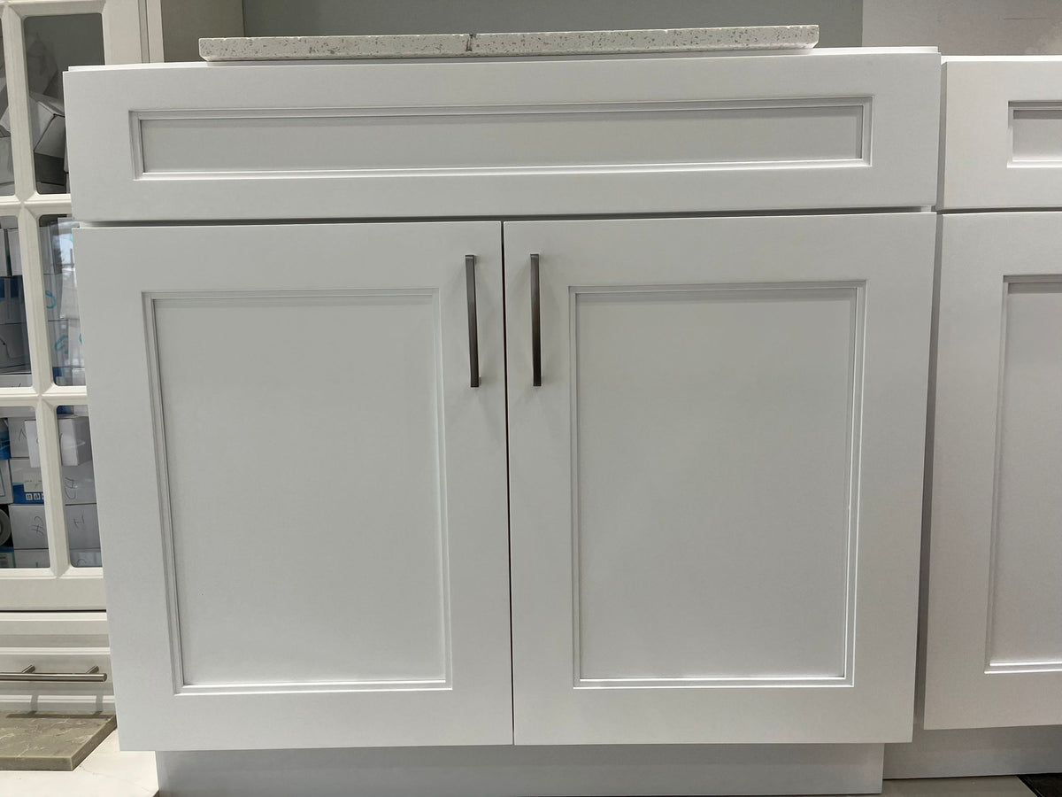 36'' Solid Wood Double Door - Grey/White
