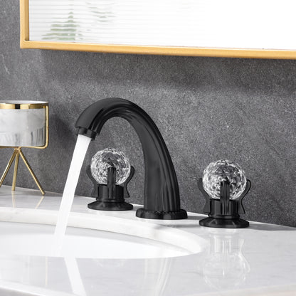 Widespread Faucet Crystal 2-Handle Bathroom Faucet with 3 Holes