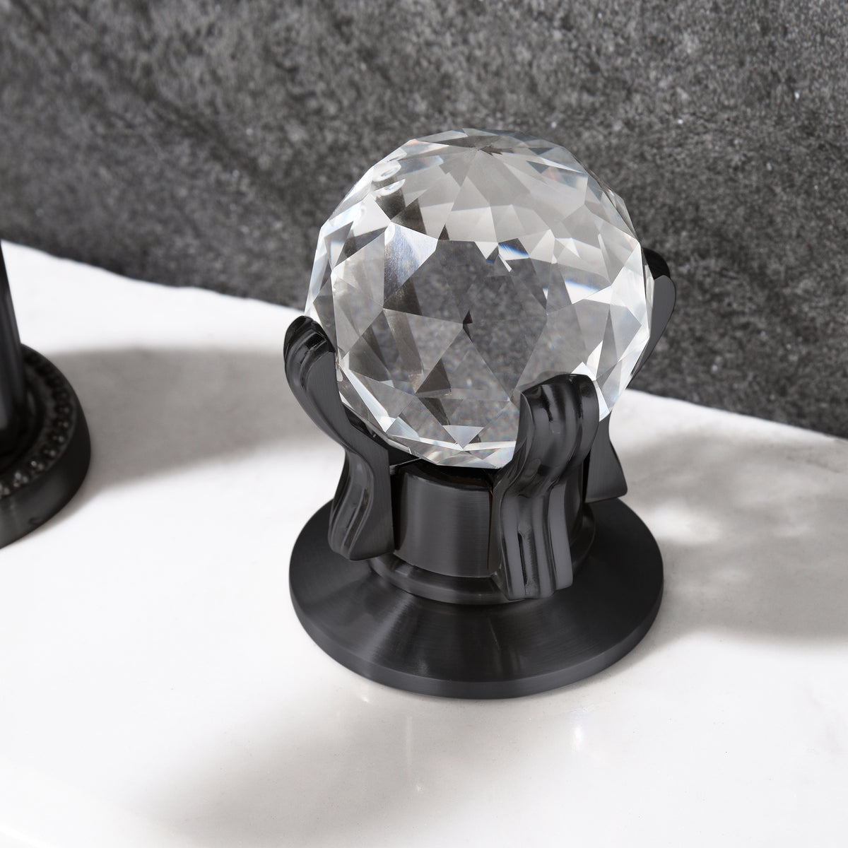 Widespread Faucet Crystal 2-Handle Bathroom Faucet with 3 Holes