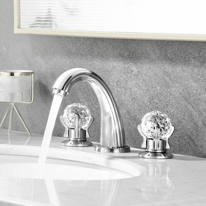 Widespread Faucet Crystal 2-Handle Bathroom Faucet with 3 Holes