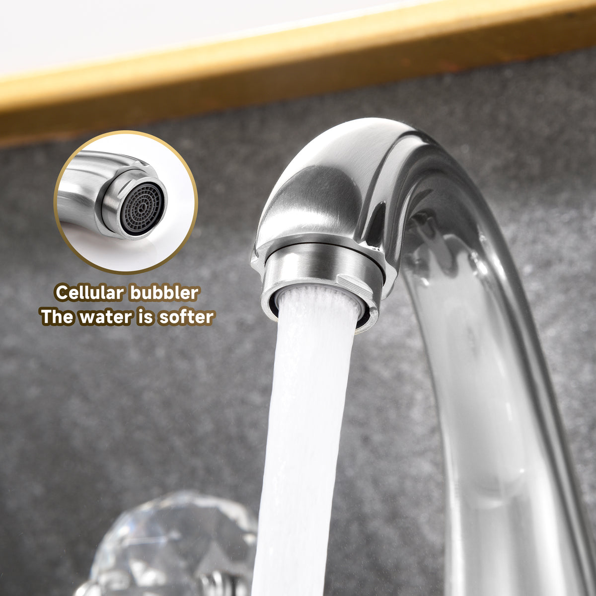 Widespread Faucet Crystal 2-Handle Bathroom Faucet with 3 Holes