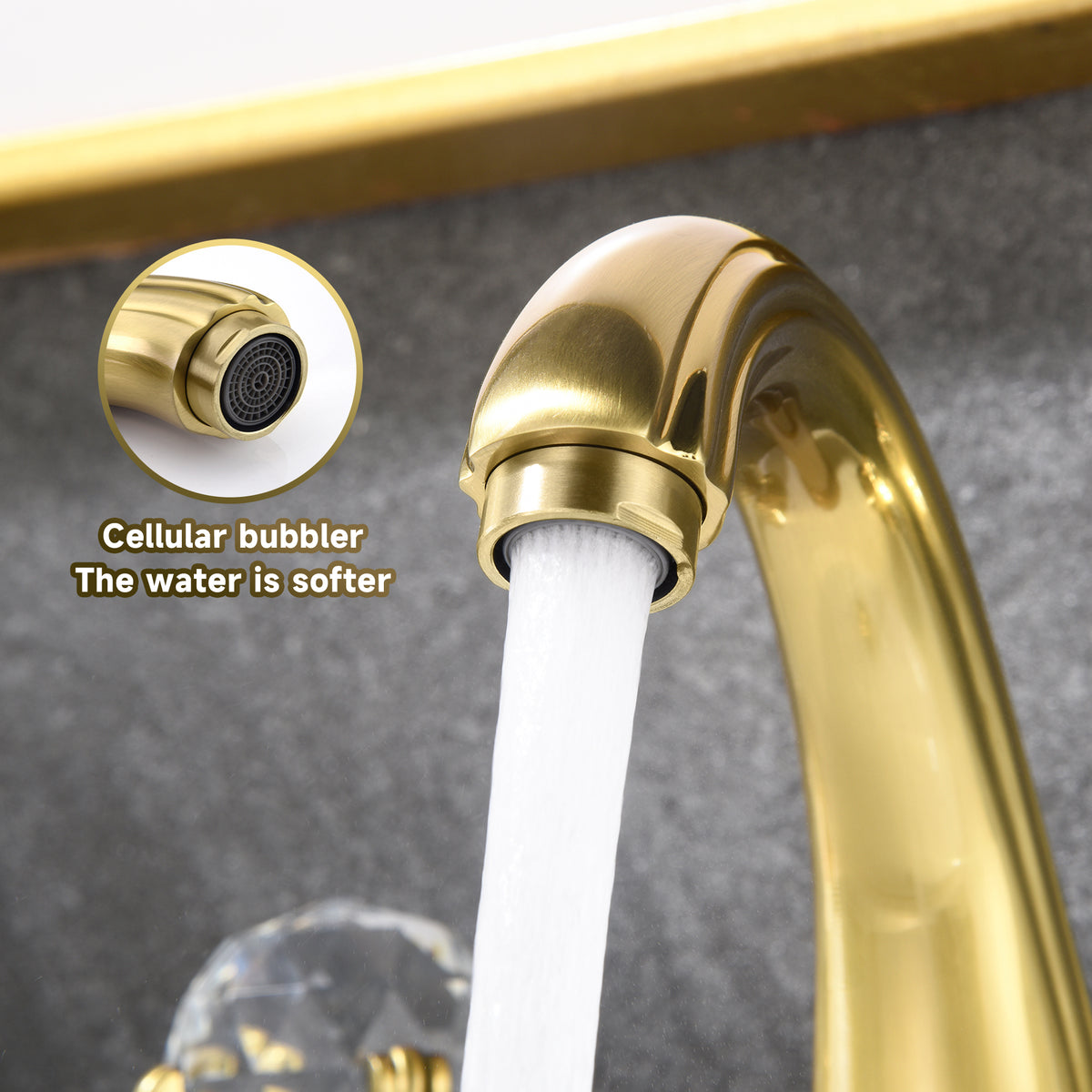 Widespread Faucet Crystal 2-Handle Bathroom Faucet with 3 Holes