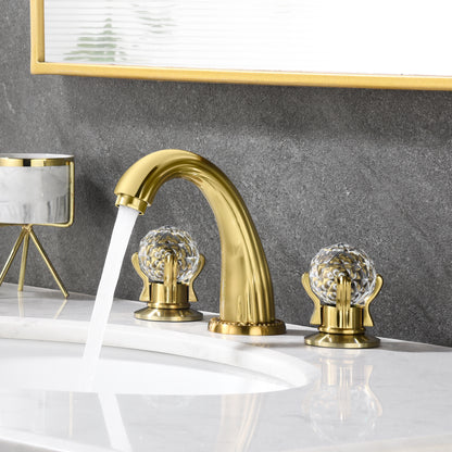 Widespread Faucet Crystal 2-Handle Bathroom Faucet with 3 Holes