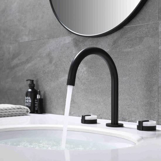 Widespread Lavatory Faucet Dual Marble Handles