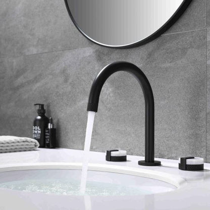 Widespread Lavatory Faucet Dual Marble Handles