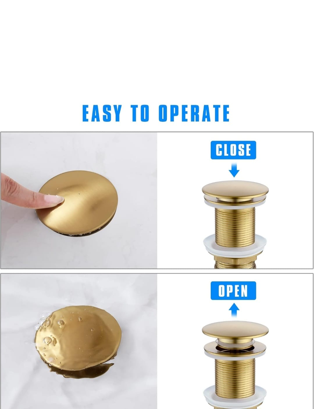 Pop-up Drain Without Overflow.