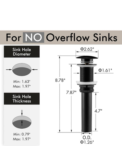 Pop-up Drain Without Overflow.