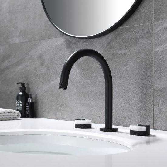 Widespread Lavatory Faucet Dual Marble Handles