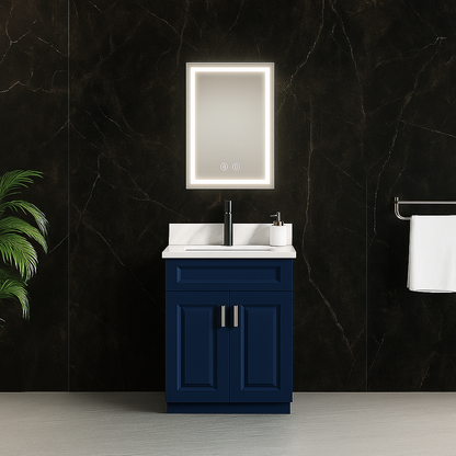 24” Solid Wood Vanities - Two Doors  (White/Grey/Blue)