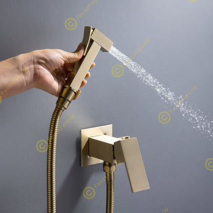 Bidet Sprayers Hot and Cold Wall Mounted Square Design