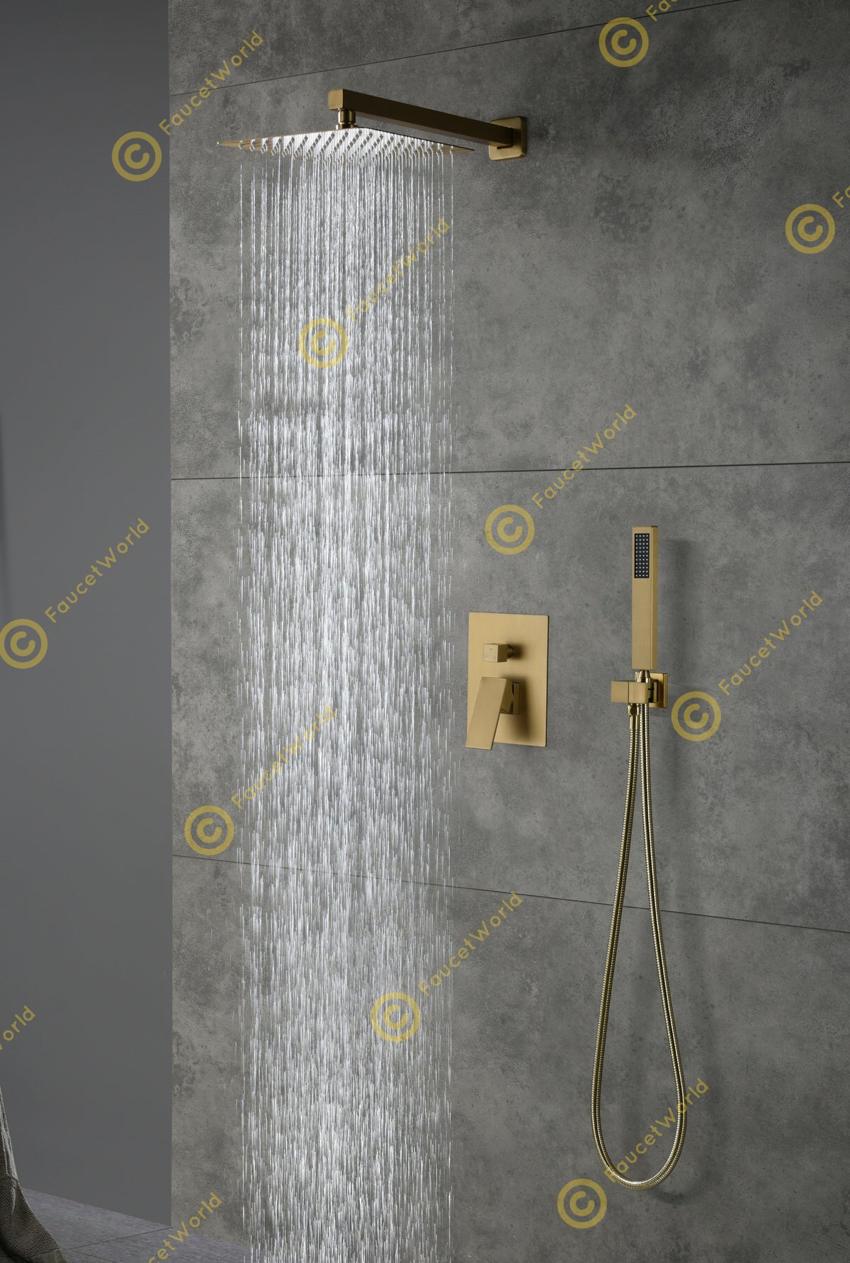 Rainfall 2 Way Shower Systems with Rough-in Valve