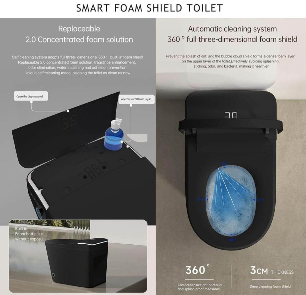 Modern Smart Toilet Black