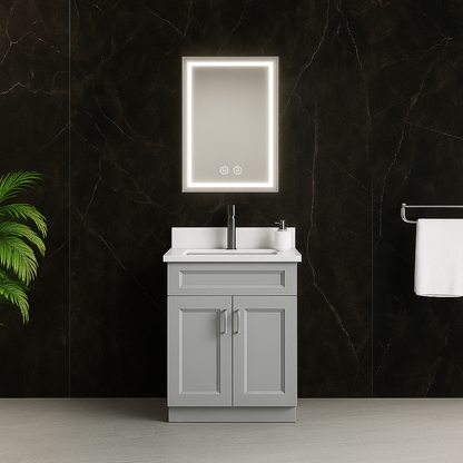 24” Solid Wood Vanities - Two Doors  (White/Grey/Blue)