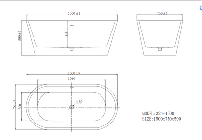 Freestanding Bathtub 60"