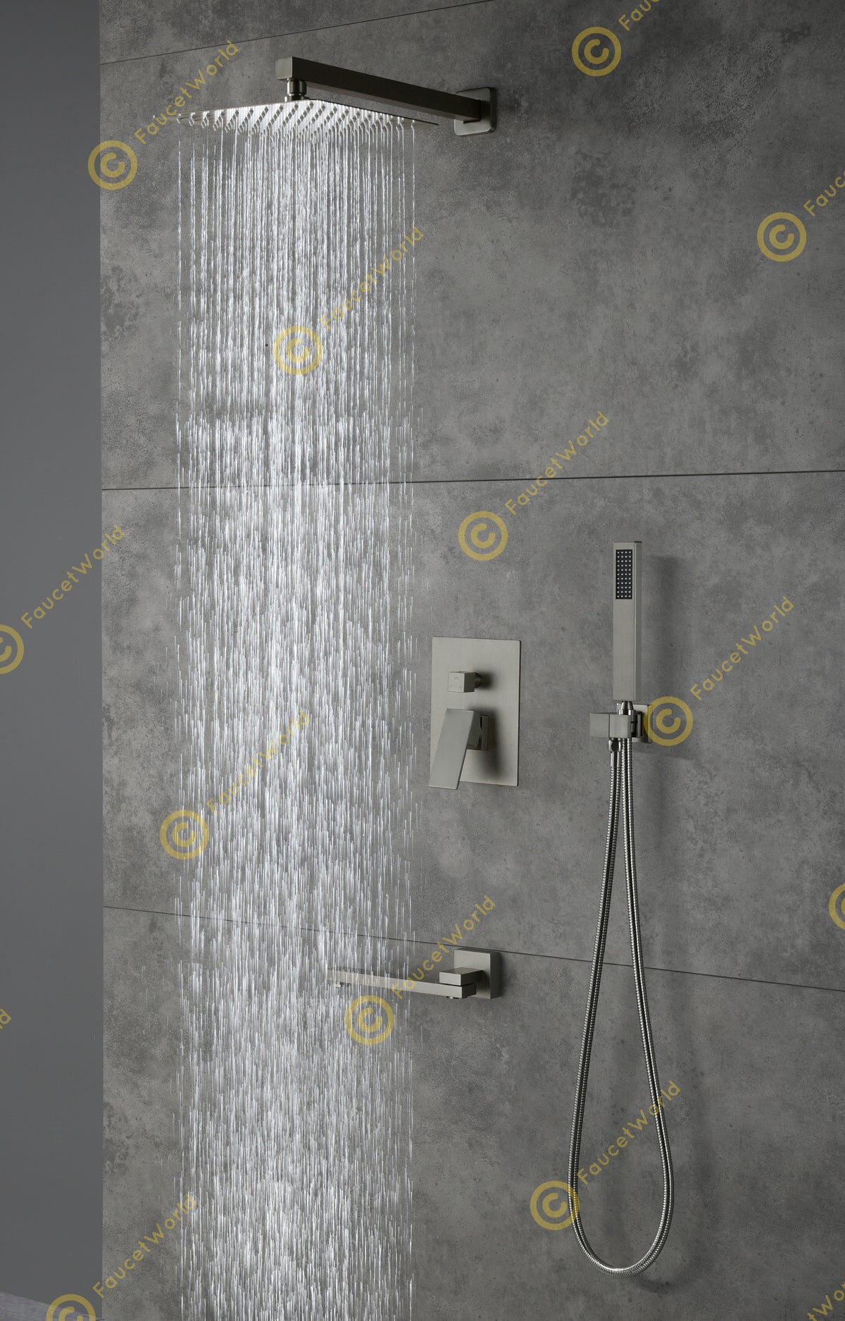 Rainfall 3 Way Shower Sets with Rough-in Valve