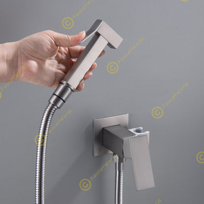Bidet Sprayers Hot and Cold Wall Mounted Square Design