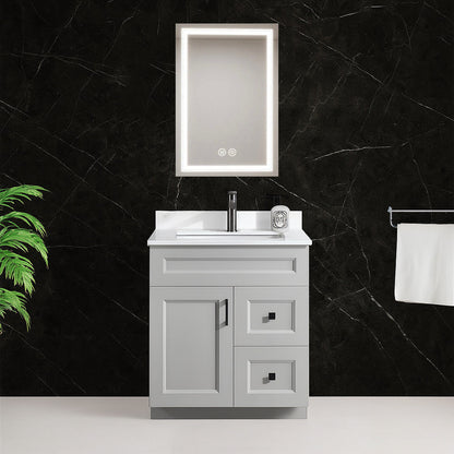 30'' Solid Wood Vanities with Drawers LEFT/RIGHT (White/Grey/Blue)