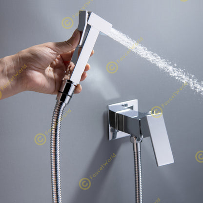 Bidet Sprayers Hot and Cold Wall Mounted Square Design