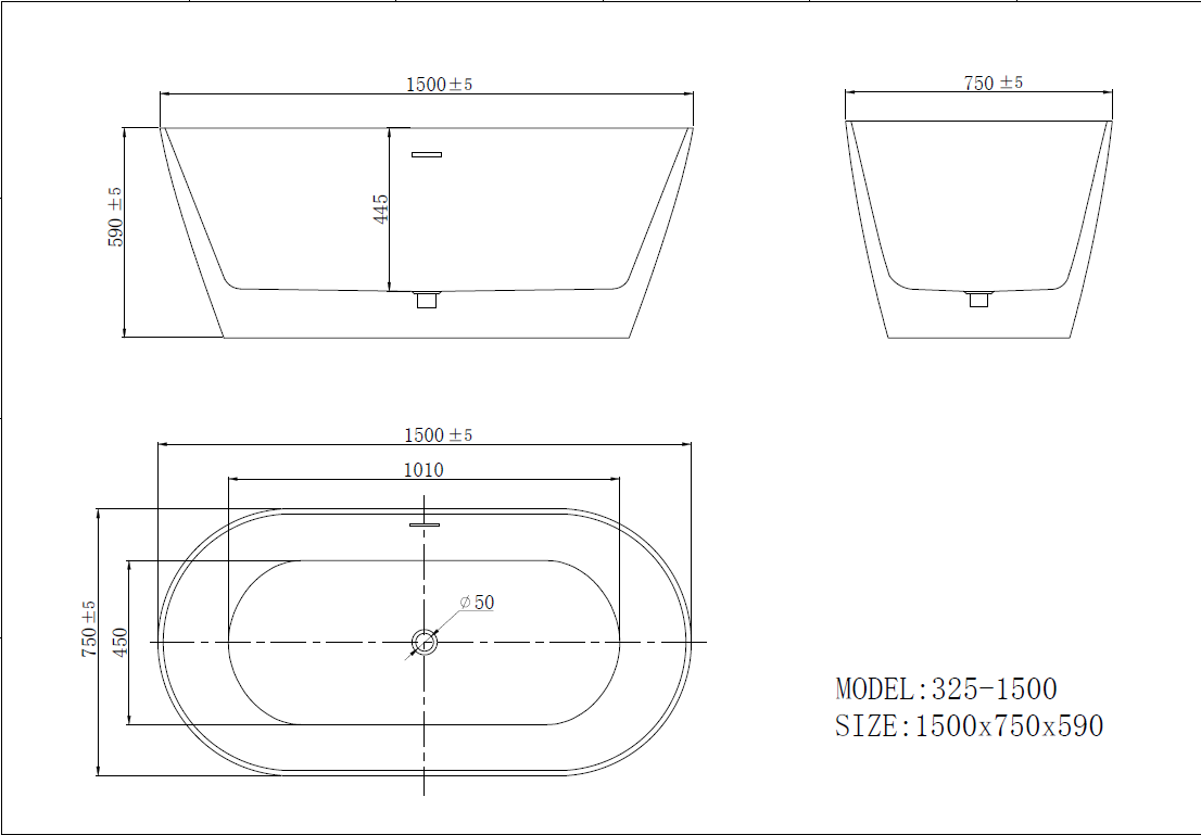 Freestanding Bathtub 60"