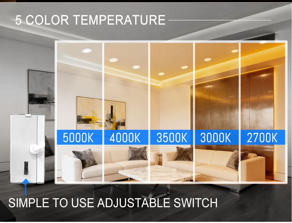 4" Pot Lights LED with Night Light, Dimmable & 5CCT IC Rated, 10W