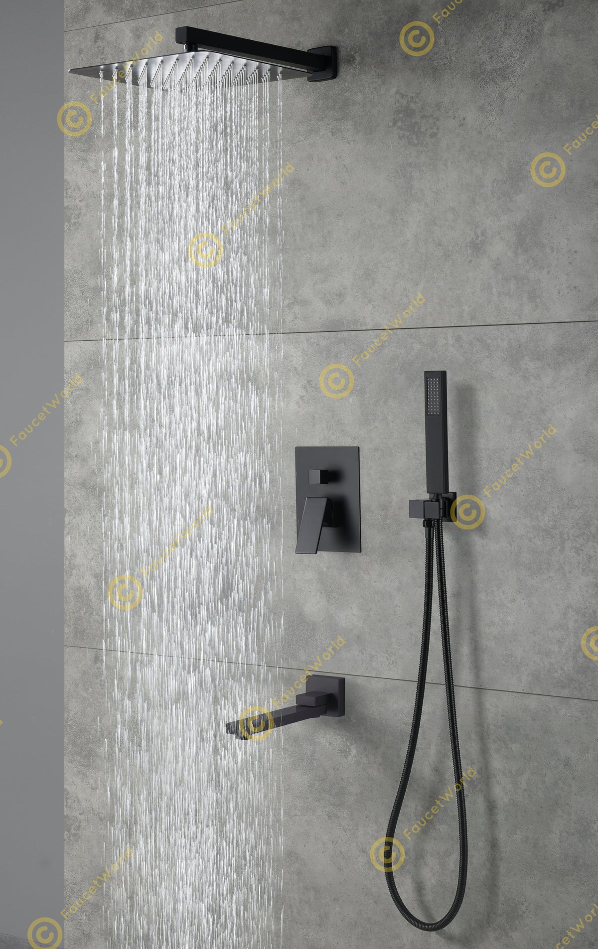 Rainfall 3 Way Shower Sets with Rough-in Valve