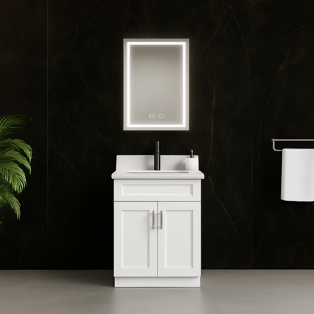 24” Solid Wood Vanities - Two Doors  (White/Grey/Blue)