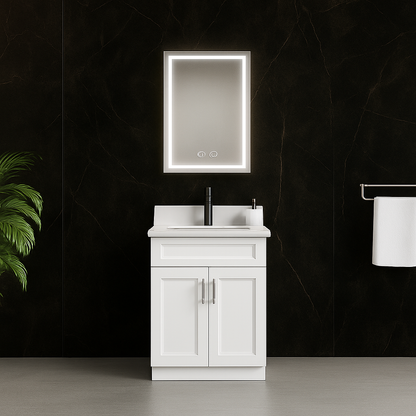 24” Solid Wood Vanities - Two Doors  (White/Grey/Blue)