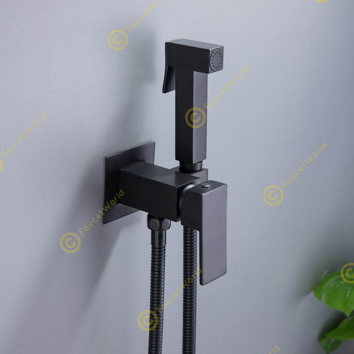 Bidet Sprayers Hot and Cold Wall Mounted Square Design