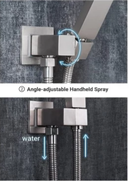 Rainfall Shower Systems with 4 Body Jets Wall Mounted