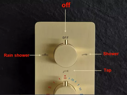 Thermostatic 3 Way Shower Systems 4 colors