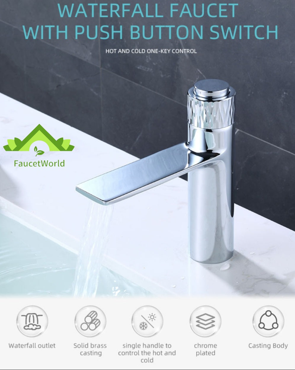 Waterfall Vanity Faucets Luxury Design
