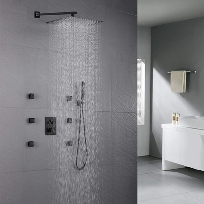 Full Thermostatic Rainfall Shower Sets 6 Body Jets