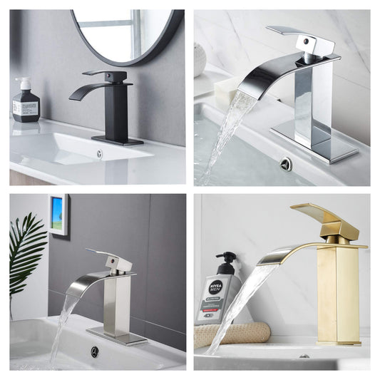 Waterfall 1 or 3 hole Bathroom Faucets