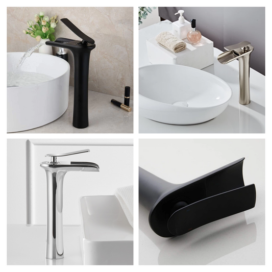 Waterfall Vessel Sink Bathroom Faucets